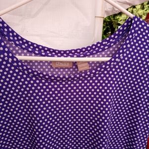 Blue with white polka-dot top by Chico's
